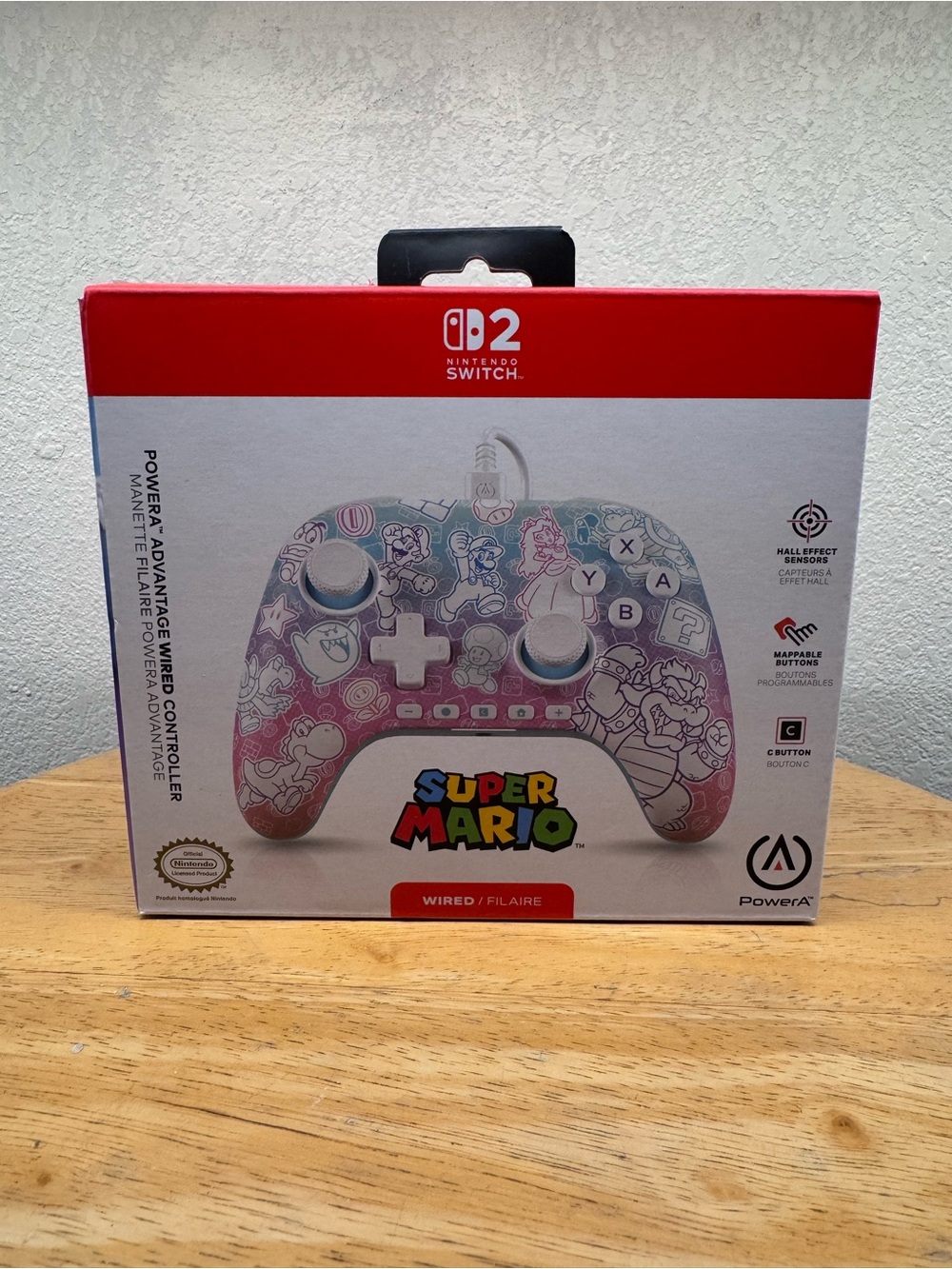Super Mario Wired Controller for Nintendo Switch 2 Pink/Blue